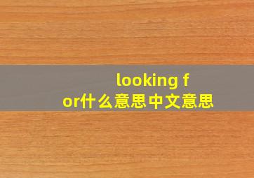 looking for什么意思中文意思